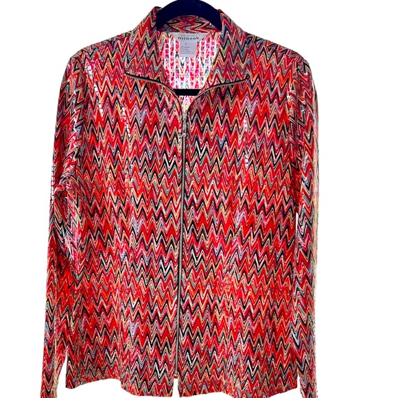 Misook Full Zip Lightweight Unique Colorful Jacket Size S - Picture 4 of 11